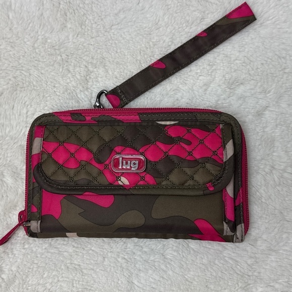 lug Handbags - LUG Pink & Olive Camo Wristlet Wallet